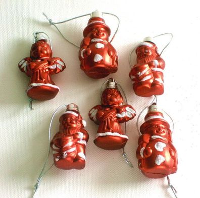 6 Christbaumschmuck Figuren Weihnachtsdeko Kugeln rot Weihnachtsschmuck Deko