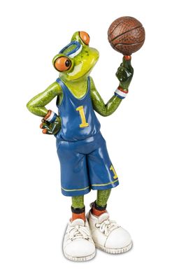 Deko Frosch Mann Handballer Basketballer Lurch Gecko Echse Figur Skulptur König
