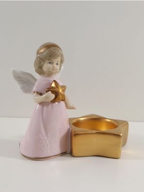 Engel Dekoengel Teelichthalter Stern Porzellan Schutzengel Deko Figur Skulptur