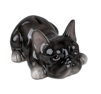 Spardose Hund Bulldogge Spartopf Sparbüchse mit Schloss Deko Figur Skulptur