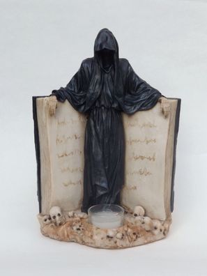 Gothic Deko Figur Sensemann Skelett Skull Totenkopf Todesengel Teelichthalter