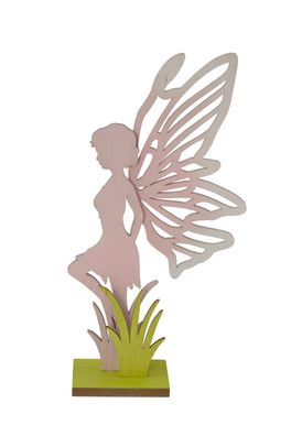 Elfe Fee Elfenfigur Holz Blumen Fairy Deko Figur Mystik Fantasy Skulptur Statue