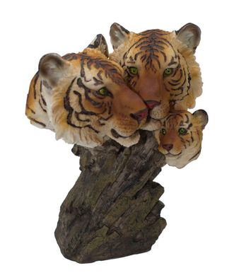 Tigerkopf Paar Büste Baby Kind Tiger Katze Deko Tier Figur Skulptur Löwe Objekt