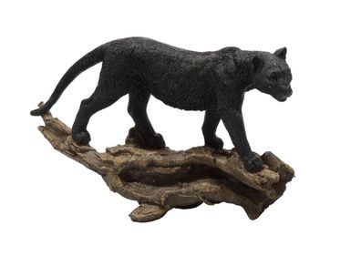 Panther schwarz Katze Leopard Skulptur Deko Afrika Tier Figur Löwe Jaguar Tiger