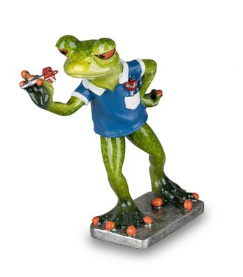 Frosch Darter Dart Spieler Lurch Deko Tier Figur Skulptur König Laubfrosch Gecko