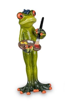 Frosch Maler, Hobbymaler Lurch Gecko Echse Deko Tier Figur Froschkönig Skulptur