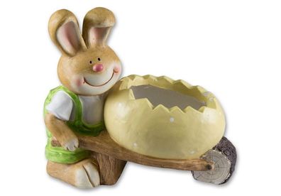 Osterhase mit Osterei Ei als Pflanzgefäß Deko Hase Oster Deko Garten Tier Figur