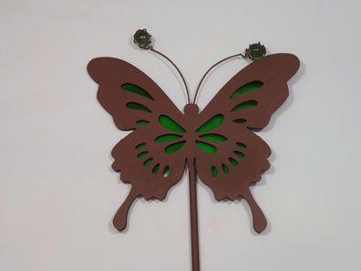 Garten Stecker Metall Schmetterling Edelrost Deko Beet Figur Stab Rankhilfe