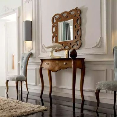 Konsolentisch mit Spiegel 2tlg Set Holz Schlafzimmer Stil Konsolen Tische