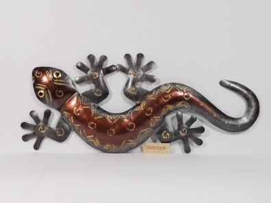 Wanddeko Gecko Deko Tier Figur Lurch Eidechse Metall Echse Drachen Skulptur