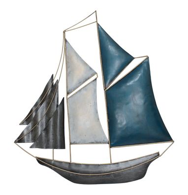 Wanddeko Schiff Metall Segelboot Segel Boot Maritim Deko Hänger Figur Skulptur