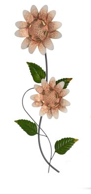 Wanddeko Blume Metall Wandbild Deko Figur Skulptur Bild Blüten Garten Wandhänger