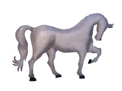 Wanddeko Pferd Metall Wandbild Reitpferd Wand Hänger Deko Figur Skulptur Objekt