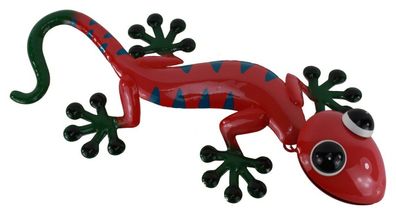 Wanddeko Gecko Deko Tier Figur Lurch Eidechse Metall Echse Drachen Skulptur