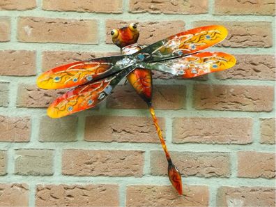 Libelle Metall Wanddeko Deko Hänger Wandbild Tier Figur Skulptur Schmetterling