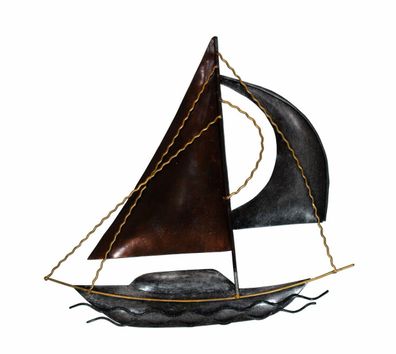 Wanddeko Schiff Metall Segelboot Maritim Segel Boot Deko Hänger Skulptur Figur