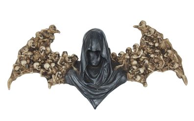 Gothic Deko Figur Wanddeko Sensemann Skelett Skull Reaper Totenkopf Wandbild