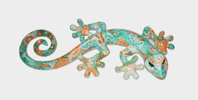 Wanddeko Gecko Deko Tier Figur Lurch Eidechse Wandbild Echse Drachen Skulptur