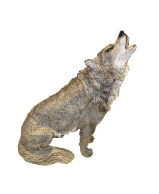 Deko Wolf Hund Skulptur Wolfshund Garten Tier Figur Statue Wildhund Werwolf