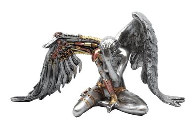 Gothic Deko Figur Steampunk Engel Schutzengel Skulptur Angel Elfen Feen (Gr. Groß)