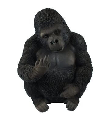 Deko Gorilla Affe Stinkefinger Afrika Figur Skulptur Schimpanse Orang Uta Objekt