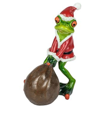 Frosch Weihnachtsmann Kröte Gecko Lurch Deko Tier Figur Skulptur Froschkönig