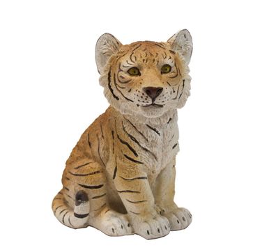 Tiger Baby Kind Katze Tigerfigur Skulptur Deko Afrika Tier Figur Statue Löwe