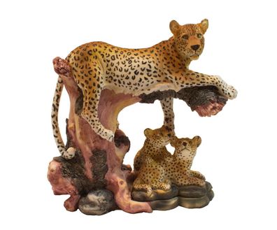 Leopard Panther Katze Skulptur Deko Afrika Figur Löwe Tiger Gepard Wildkatze