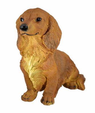 Deko Hund Dackel Langhaardackel Teckel Terrier Dogge Garten Tier Figur Skulptur