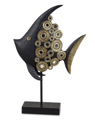 Deko Fisch auf Stab Sockel Maritim Zierfisch Tier Fische Figur Skulptur Objekt