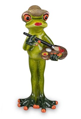 Frosch Frau Hobby Malerin Künstlerin Lurch Deko Tier Figur Skulptur König Gecko