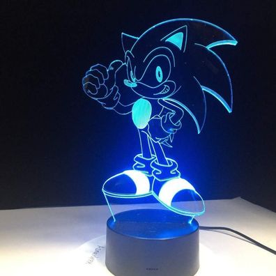 Lampe Sonic The Hedgehog 3D Led Tischlampe Nachtlicht Leselampe Kinder Geschenk US