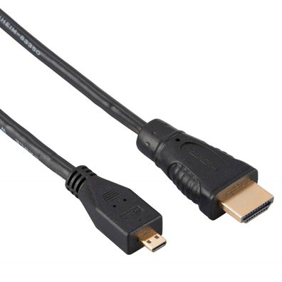 Hama Micro-HDMI auf HDMI Kabel 4K High-Speed Adapter-Kabel 3D Ethernet UHD Typ D