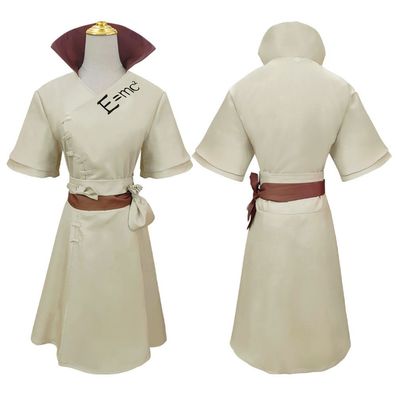Anime Dr. Stone 4er Set Outfit Ishigami Senkuu Merch Cosplay Kostüme Robe Gown Beige