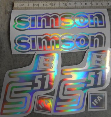 S51B Aufkleber,3D Hologrammoptik, Oldtimer, Simson, DDR