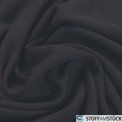 0,5 Meter Baumwolle Piqué Jersey schwarz dehnbar weich Reine Baumwolle Pique