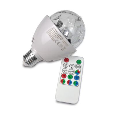 PARTY Lampe E27 Fassung raumfüllender LED Partyeffekt Fernbedienung Lichteffekt