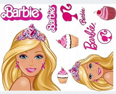 Zuckermasse Barbie Princess Tortenaufleger Torte Tortenbild Zuckerbild Essbar