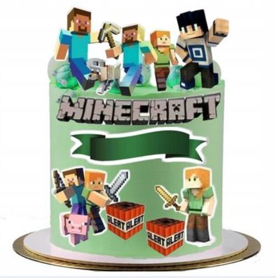 Minecraft Pixel TNT Tortenaufleger Torte Tortenbild Fototorte Zuckerbild Game