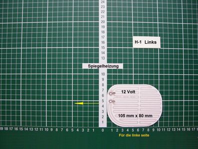 Spiegelheizung Heizplatte Heizplatte Heizelement Heizplatine 105 x 80 Links 12 V