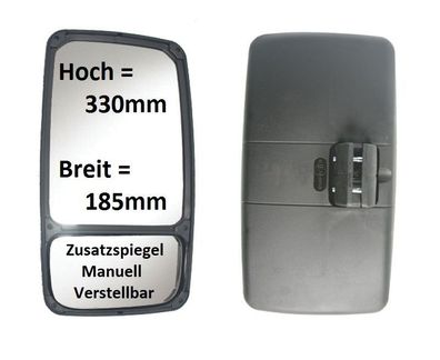 Außenspiegel Ersatz Spiegel W-mobil Iveco VW LT Pritsche 330x185mm ø16-26mm Li
