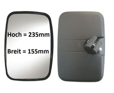 Außenspiegel LKW Weitwinkel Spiegel Zusatz Anbau Ersatz Bagger 235x155 ø16-24