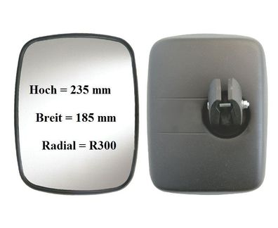 Rückspiegel Wohnmobil Zusatz Anbau Ersatz Spiegel 235x185mm ø16-24 R300° 12/24V