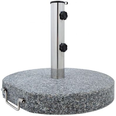 anaterra® Sonnenschirmständer Granit 30 kg Rund mit Rollen Griff Schirmständer
