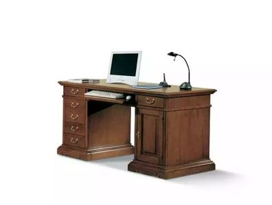 Designer Schreibtisch Tisch Möbel Büro Massivholz Tische Italien Neu