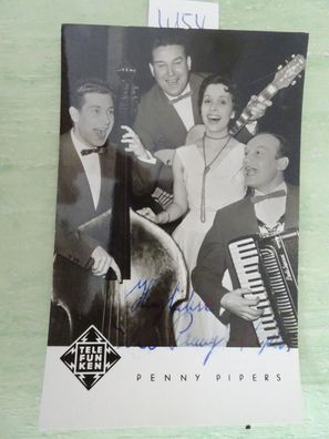 alte Postkarte AK KF Penny Pipers Autogramm signiert Teldec Telefunken