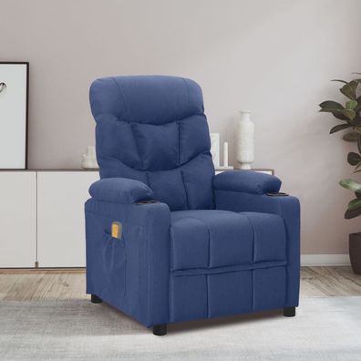 vidaXL Massagesessel Blau Stoff