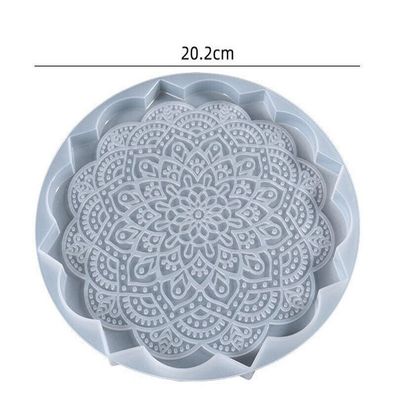 Silikonform großer Untersetzer Coaster Mandala Form Gießform Epoxidharz Beton