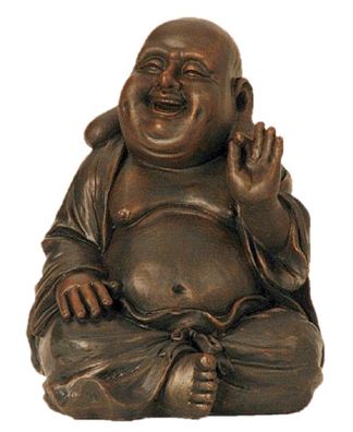 Buddha dunkelbraun sitzt 31cm große Figur