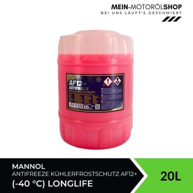 Mannol Antifreeze Kühlerfrostschutz AF12+ G12+ 20 Liter